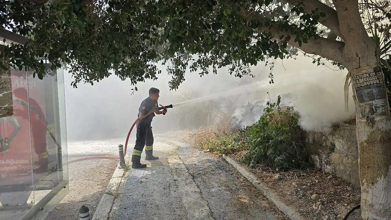 Muğla’da Otluk Alanda Çıkan Yangın Söndürüldü 1